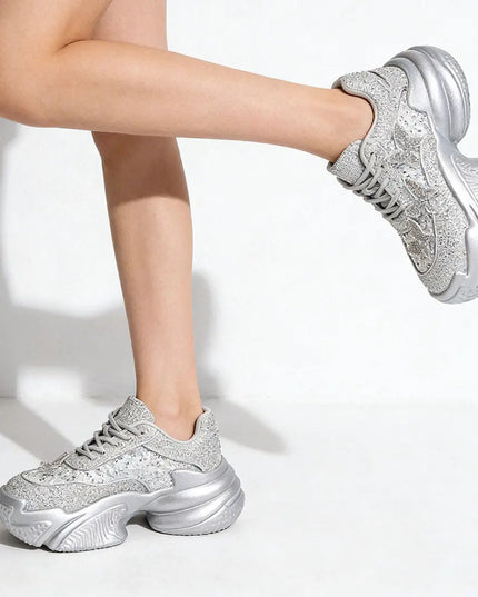 Pantofi sport De dama,Din material Textil intoarsa,D1382,Silver OEM