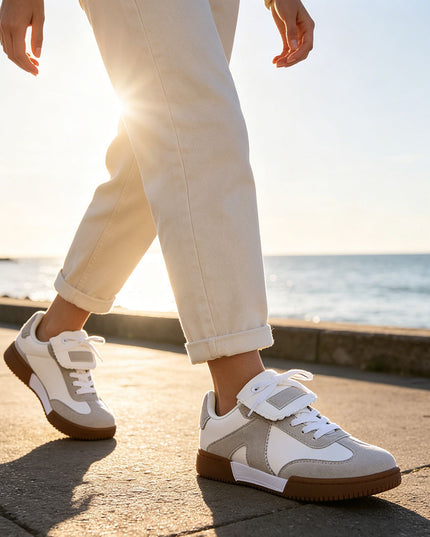 Pantofi Sport De Dama din Piele Ecologica, D1410 - Alb