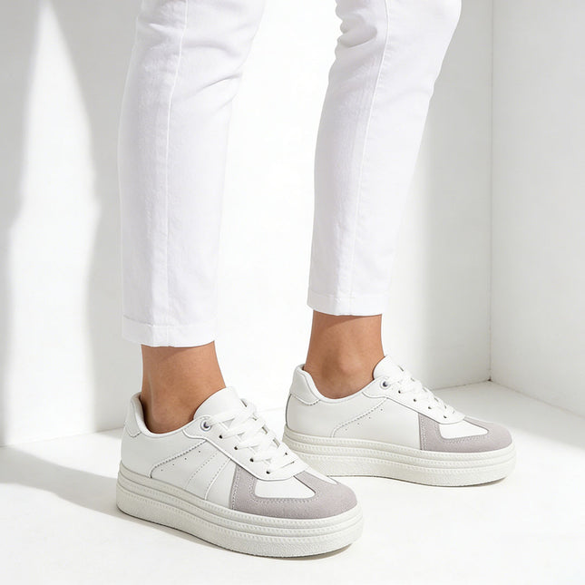 Pantofi sport De dama ,din Piele ecologica,1271,Alb