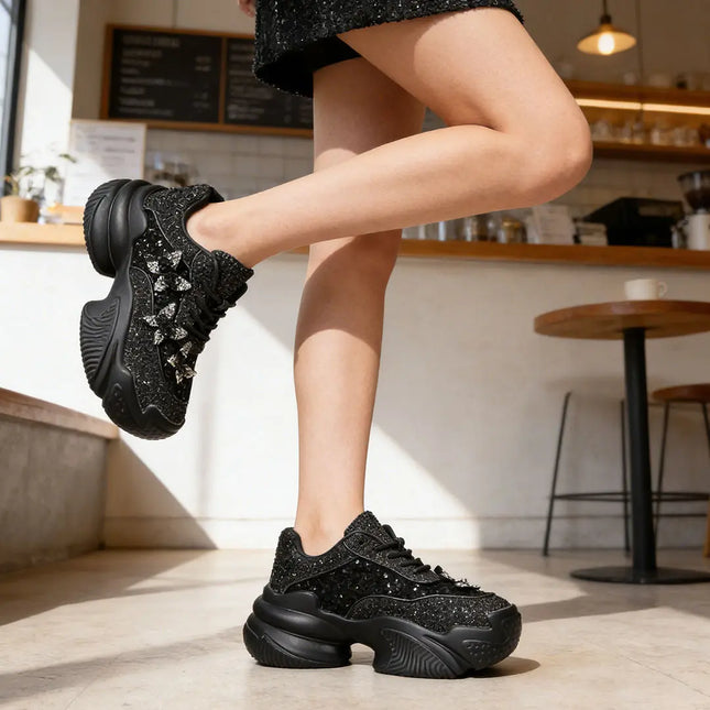 Pantofi sport De dama,Din piele ecologica intoarsa,D1382,Negru OEM