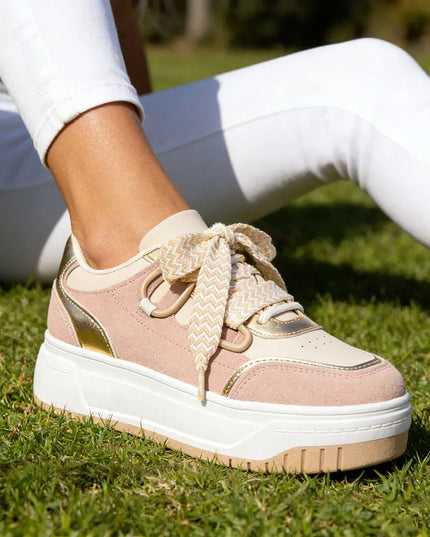 Pantofi sport de dama , Cu Piele ecologica intoarsa, 1282,Bej, OEM