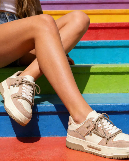Pantofi sport de dama , Cu Piele ecologica, 1281,Kaki OEM