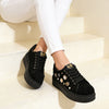 Pantofi Sport De Dama,Cu Platforma,Din piele ecologica ,D1442,Negru
