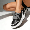 Pantofi sport de dama , Cu Piele ecologica intoarsa, 1282,Negru,