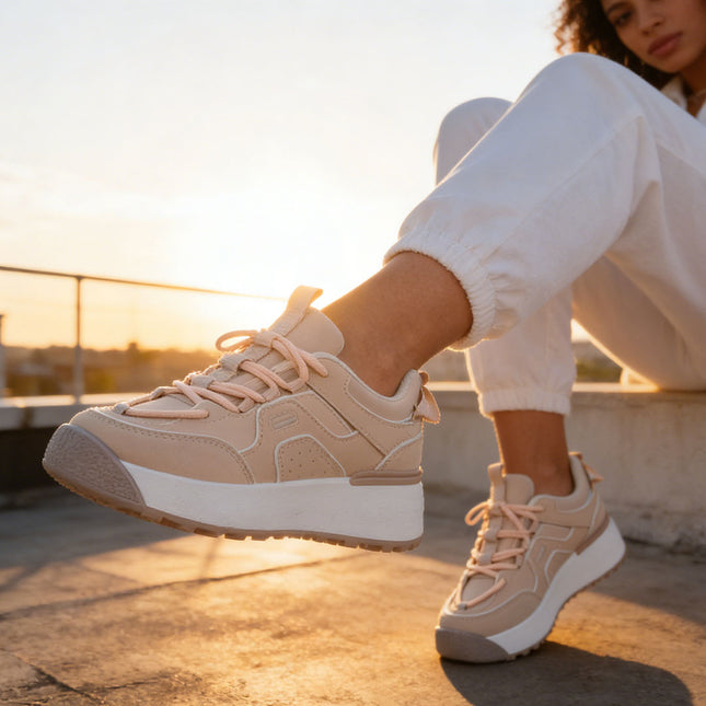 Pantofi sport de dama , Cu Piele ecologica, 1278, Roz