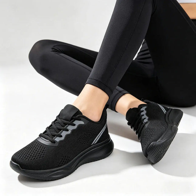 Pantofi sport de dama,Usor,din material textil,1253,Negru OEM