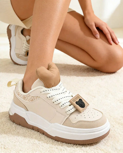 Pantofi sport de dama , Cu Piele ecologica, 1279, Bej OEM
