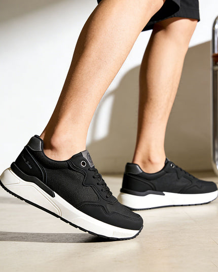 Pantofi sport de barbati piele ecologica, B4049 - Negru