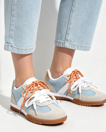 Pantofi Sport De Dama din Piele Ecologica intoarsa, D1411 - Denim Albastru