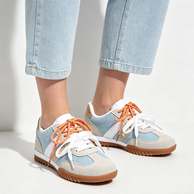 Pantofi Sport De Dama,Din Piele Ecologica intoarsa,D1411,Denim Albastru