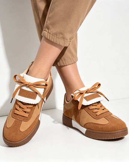 Pantofi Sport De Dama din Piele Ecologica, D1410 - Maro