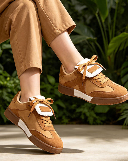 Pantofi Sport De Dama din Piele Ecologica, D1410 - Maro